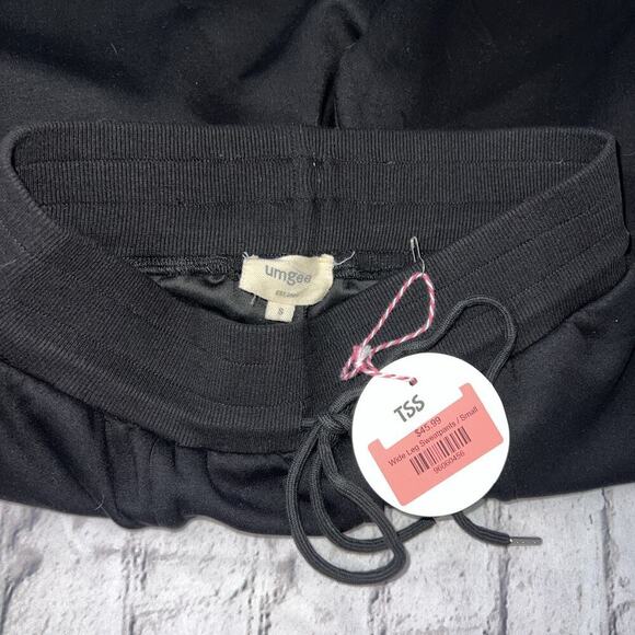 Black Wide Leg Lounge Pants Drawstring Waist Casual Comfy - Picture 7 of 14